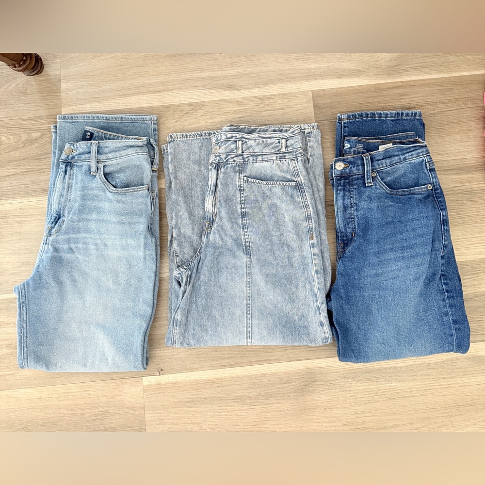 Bundle Women's High Rise Jeans - Light Blue, Gray, Dark Blue